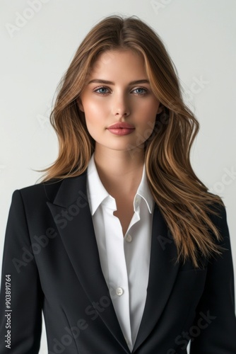 A businesswoman wearing formal suit isolated created with Generative AI