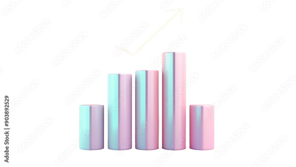 A series of pink and blue cylinders are arranged in a row, with the pink cylinders on the left and the blue cylinders on the right A series of pink and blue cylinders are arranged in a row, with the pink cylinders on the left and the blue cylinders on the right