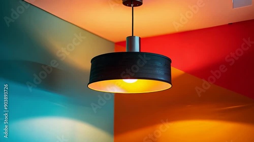 Wallpaper Mural Modern light fixture casting colorful shadows on ceiling Torontodigital.ca
