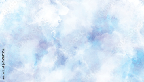 Abstract watercolor background. Grunge texture. Blue sky background. 