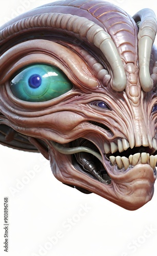 AI generated illustration portrait of an alien creature monster