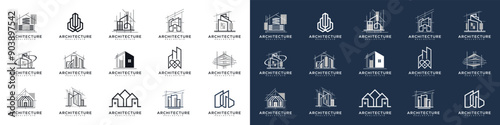 Set of building architecture logo design inspiration
