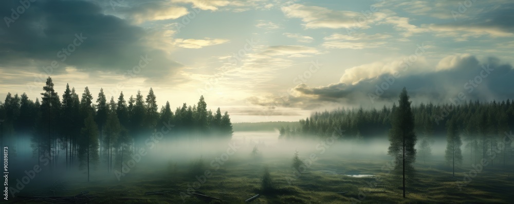 Obraz premium Misty Morning in the Woods