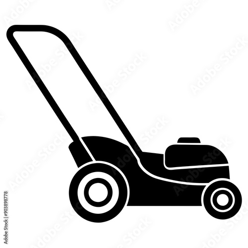 Lawn mower vector icon illustration	