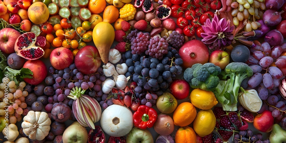 Fruits and vegetables as a background, top view. Healthy food Fruits and vegetables as a background, top view. Healthy food