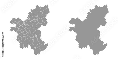Rostov Oblast map, administrative division of Russia. Vector illustration.
