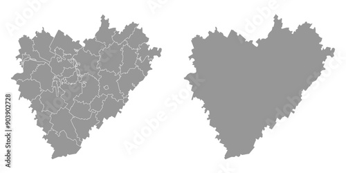 Samara Oblast map, administrative division of Russia. Vector illustration.