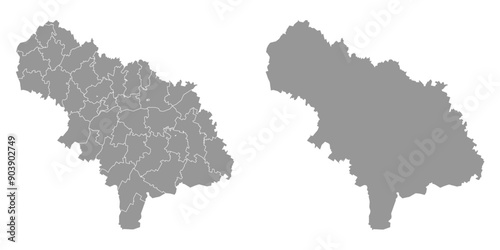 Saratov Oblast map, administrative division of Russia. Vector illustration.