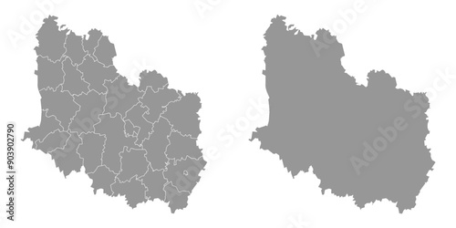 Penza Oblast map, administrative division of Russia. Vector illustration.
