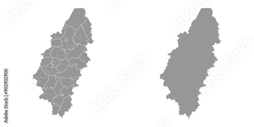 Pskov Oblast map, administrative division of Russia. Vector illustration.