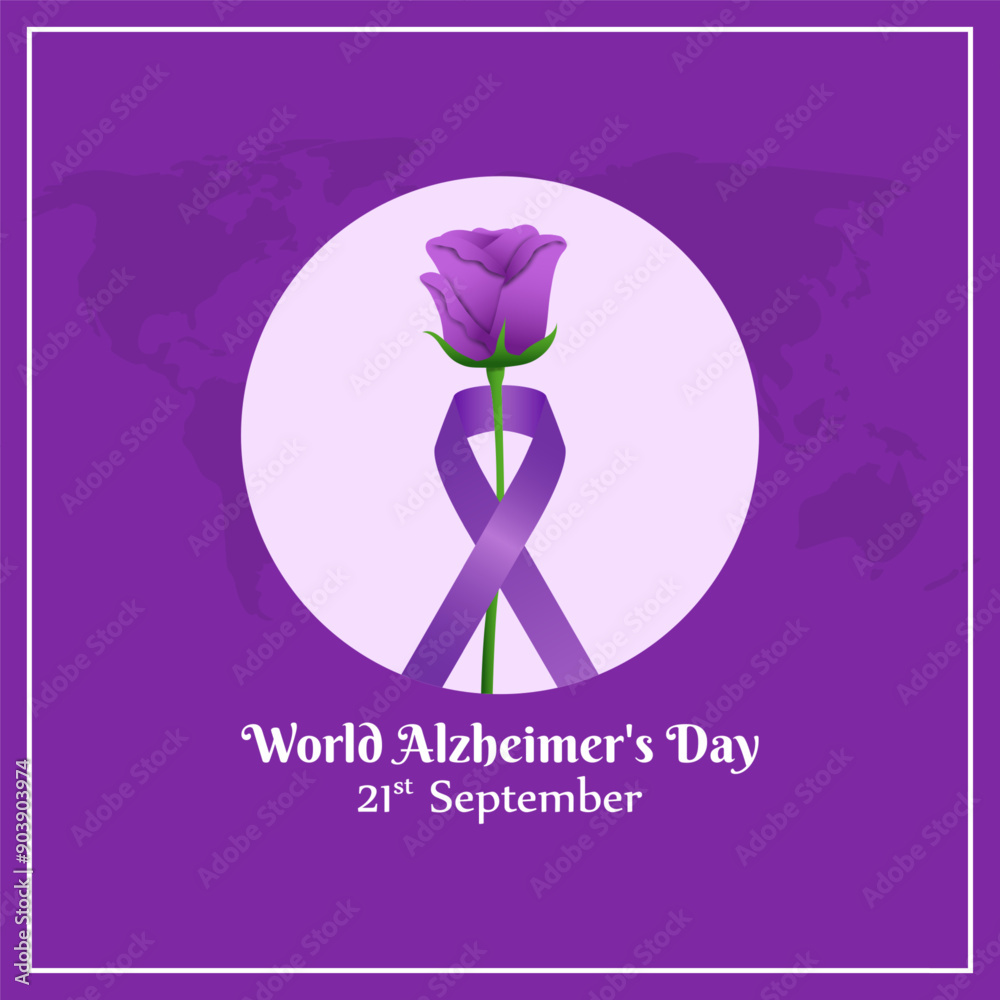 Fototapeta premium Vector illustration of World Alzheimer's Day social media feed template