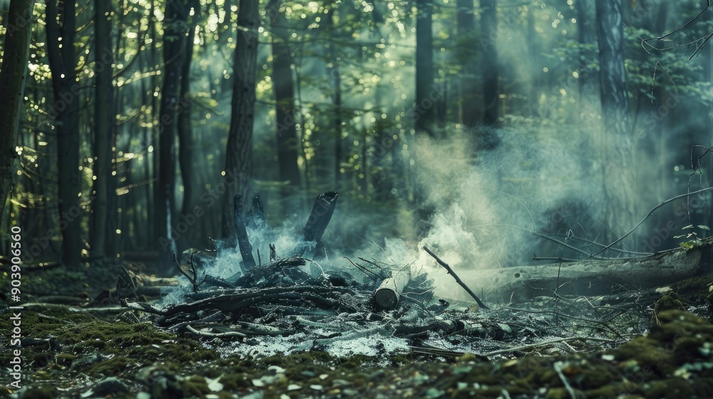 Animal waste and fumes in the forest Animal waste and fumes in the forest