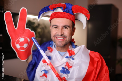 Φωτογραφία Soccer supporter rooting for France