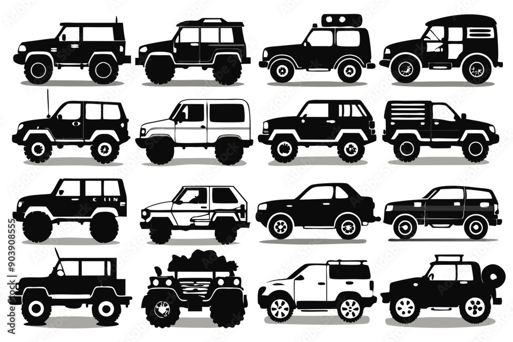 Silhouette of Jeep Wrangler, Rubicon, and Gladiator. Silhouette of Jeep Wrangler, Rubicon, and Gladiator.