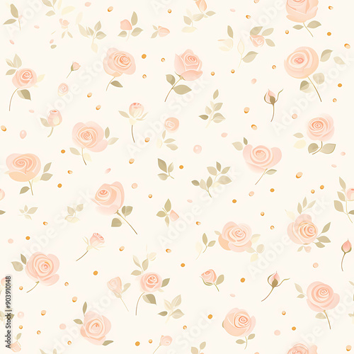 rose, floral print, Continuous in four directions	
