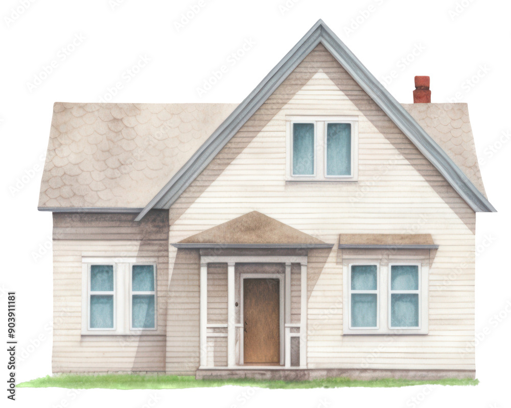 Obraz premium PNG House architecture building white background.