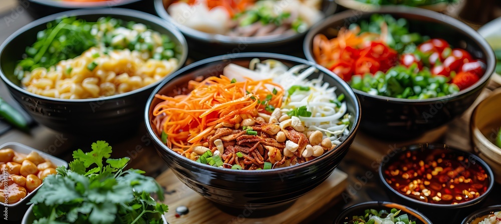 Healthy Korean food.. Generative AI technology.	

