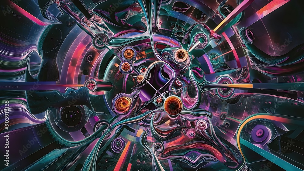 Psychedelic abstract wallpaper with swirling patterns and vibrant colors Psychedelic abstract wallpaper with swirling patterns and vibrant colors