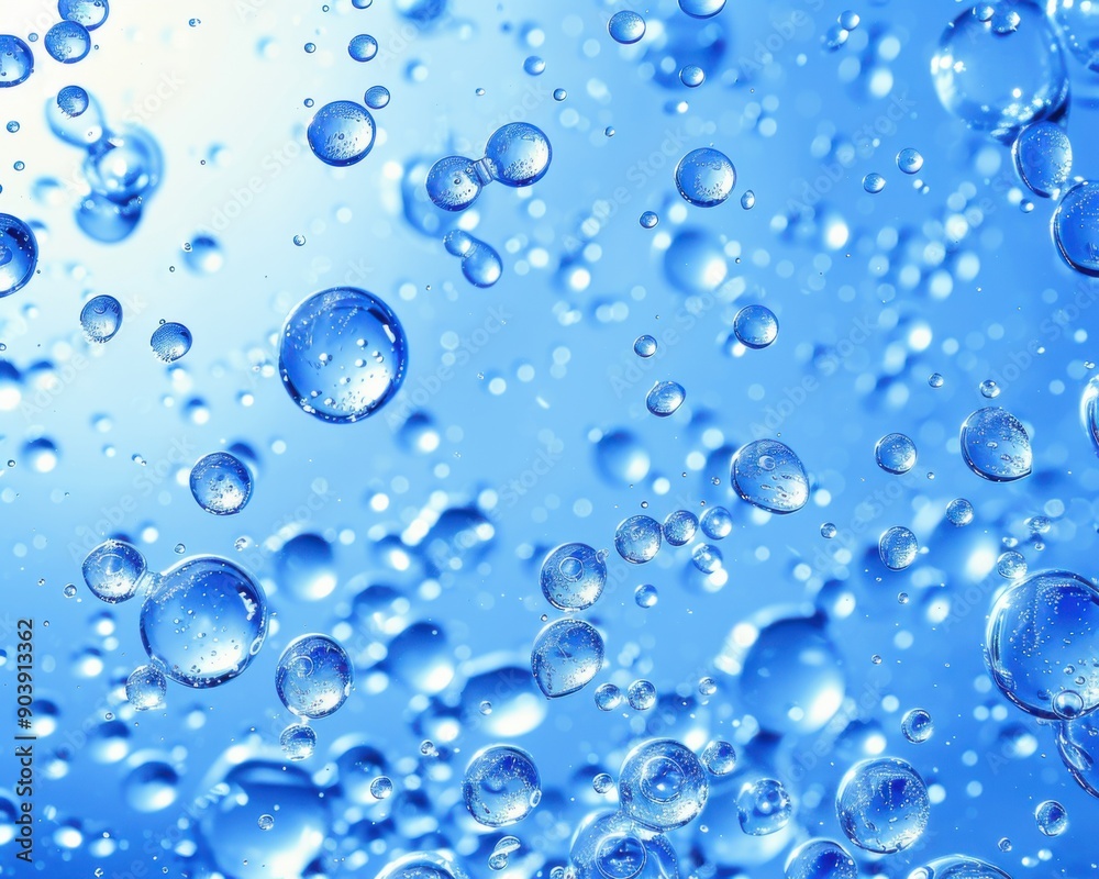 Blue Bubbles Background. Seamless Abstract Liquid Circles in Water Blue Tones Blue Bubbles Background. Seamless Abstract Liquid Circles in Water Blue Tones