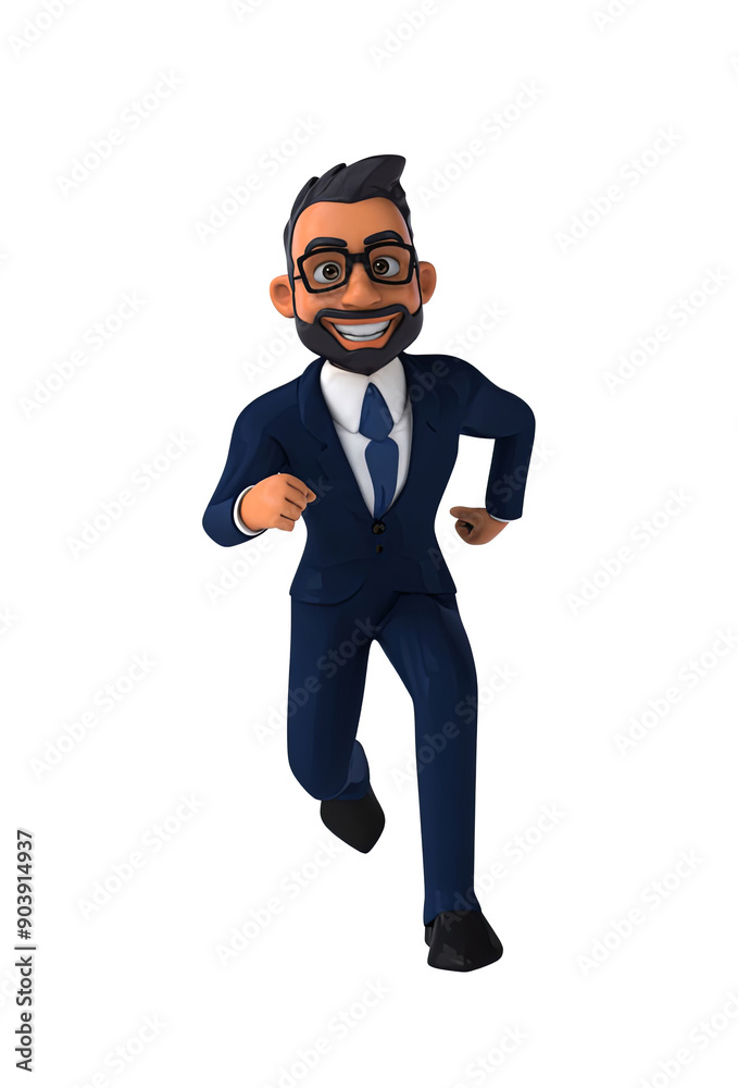 Fun 3D cartoon illustration of an indian businessman with alpha Fun 3D cartoon illustration of an indian businessman with alpha