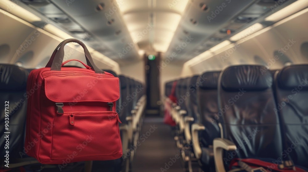 Effortless Elegance Red CarryOn Bag Soars Above in Airplane Cabin Embodying Savvy Traveler's Style and Organization Effortless Elegance Red CarryOn Bag Soars Above in Airplane Cabin Embodying Savvy Traveler's Style and Organization