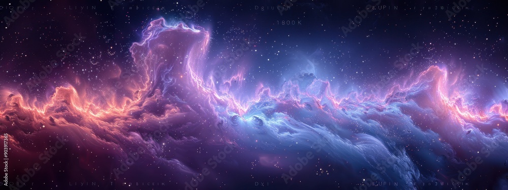 Obraz premium Dark Blues and Purples: For the background, creating a sense of depth and cosmic vastness.