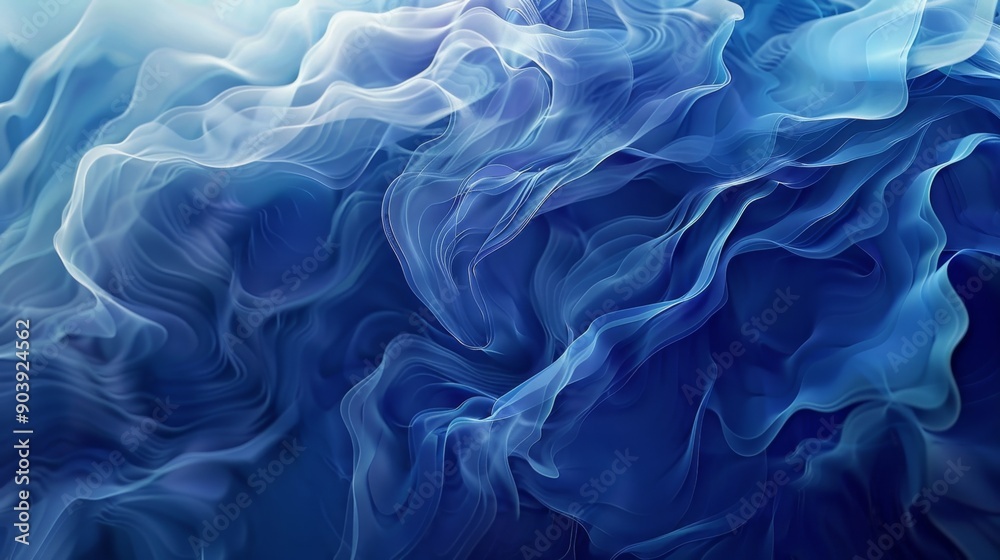 Obraz premium Soothing Blue Abstract Waves Background