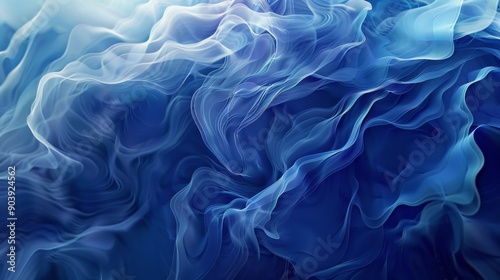 Soothing Blue Abstract Waves Background