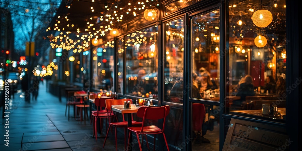 Elegant Outdoor Dining Experience at Evening Elegant Outdoor Dining Experience at Evening