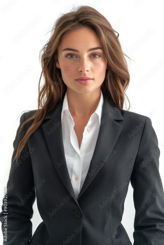 A businesswoman wearing formal suit isolated created with Generative AI A businesswoman wearing formal suit isolated created with Generative AI