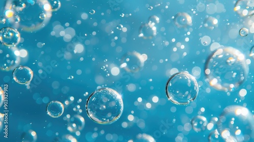 Bubbles on a Blue Background