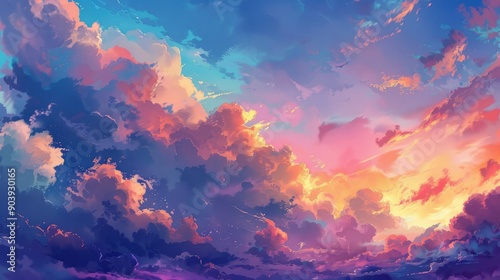 Colorful clouds at twilight