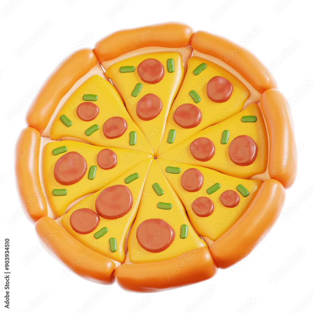 3D Pizza Isolated Icon Illustration Render 3D Pizza Isolated Icon Illustration Render