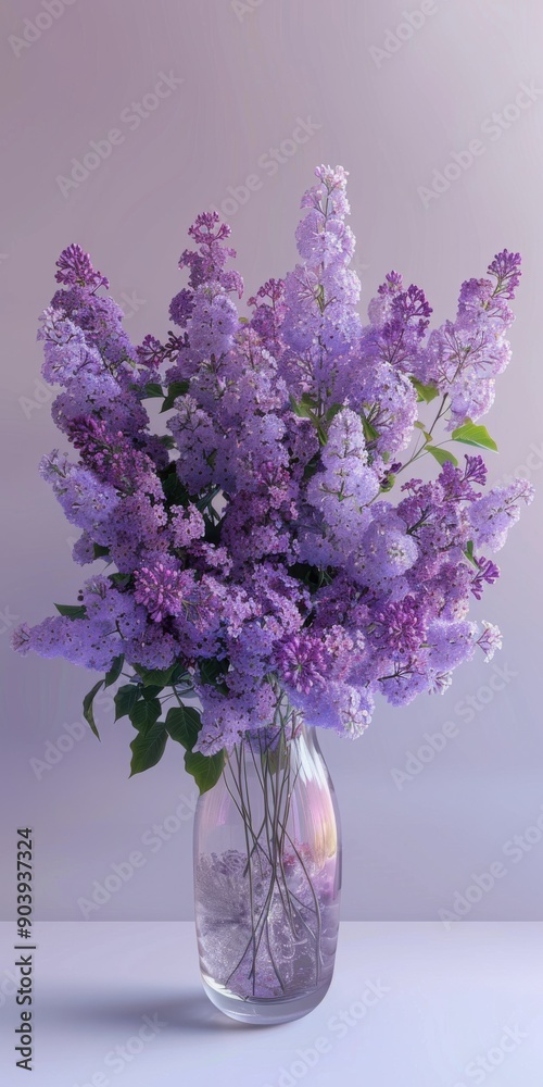 Bouquet of Lilacs in Vase on Table. Beautiful Lilac Flowers Arrangement Bouquet of Lilacs in Vase on Table. Beautiful Lilac Flowers Arrangement