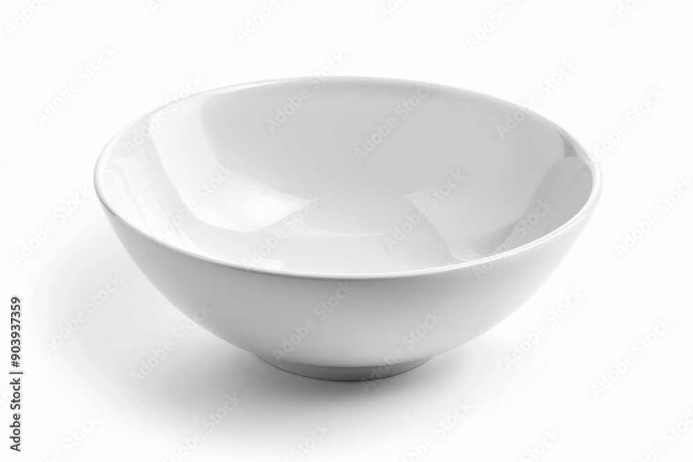 Bowl Isolated On White. Clean Empty White Bowl Top View On White Background Bowl Isolated On White. Clean Empty White Bowl Top View On White Background