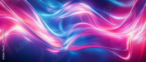 Abstract background with blue, pink, and fluid shapes