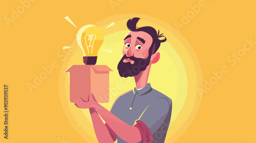 Thinking Outside the Box: Innovative Concept. Businessman Generates New Ideas. Creative Solution Finding. Success in Innovation. Modern Business Creativity. Inspirational Entrepreneurial Thinking.