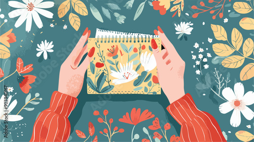 2023 Sewing Calendar Concept: Womens Hands Holding Wallet