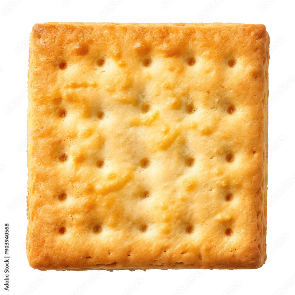 Fototapeta premium a single one square biscuit top view transparent background