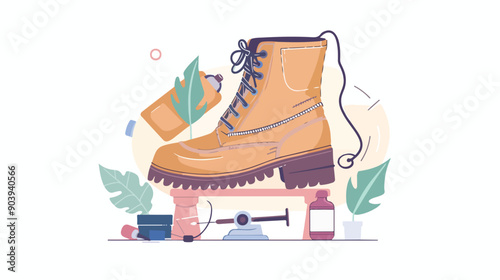 Stylish Female Brown Boot for Shoemaker Online Concept