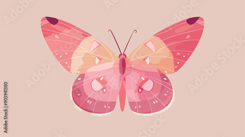 Simple Pink Butterfly Wildlife Insects Picture