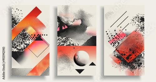 Retro abstract geometric posters.