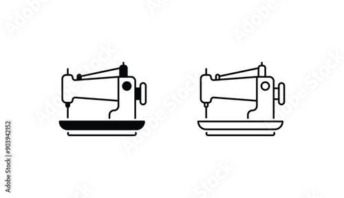 Sewing Machine icon design with white background stock illustration