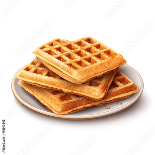 waffles on a white background