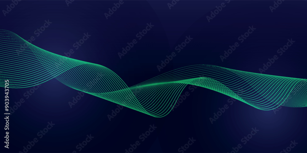 Abstract glowing wave lines on dark blue background. Dynamic wave pattern. Modern flowing wavy lines. Futuristic technology concept Abstract glowing wave lines on dark blue background. Dynamic wave pattern. Modern flowing wavy lines. Futuristic technology concept