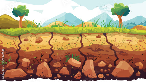 Under Earth Layer Concept: Ground and Soil Land Arch