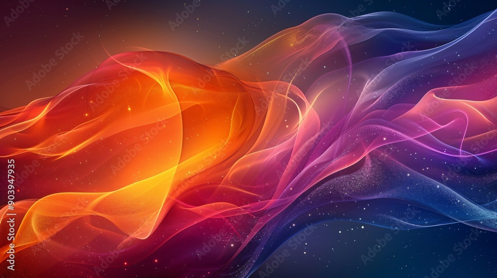 Abstract Swirling Lightscape with Stars Abstract Swirling Lightscape with Stars