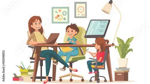 Remote Work Disadvantages Concept - Problems of Home Office