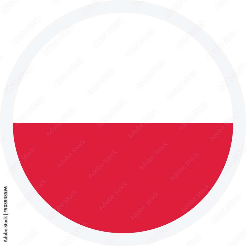 Flag of Poland. Circle flat icon on transparent background. Icon for mobile apps, UI and web design. EPS10 Flag of Poland. Circle flat icon on transparent background. Icon for mobile apps, UI and web design. EPS10