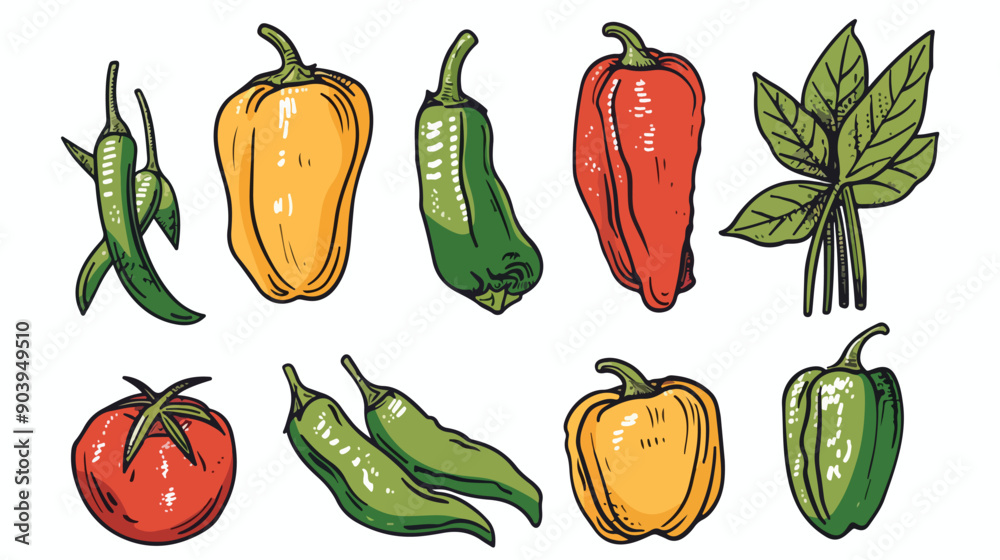 Minimalistic Hand-Drawn Pepper Sketch